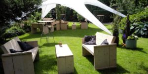 Steigerhouten loungeset white wash