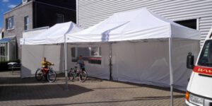 Partytent harmonica wit 3X4,5 mtr.