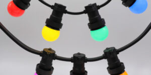 Prikkabel 10 meter, 10 X gekleurd of wit lampen