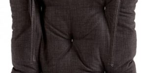 Donkergrijs  stoelkussen 40x40x6 cm